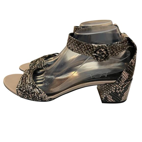Attilio Giusti Leombruni AGL Snake Print Sandals41EU/11 US Leather Block Heel - Picture 1 of 12